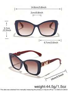 1 Pair Pearl Embellished Acrylic Cat Eye Fashion Glasses - Multicolor - View 4