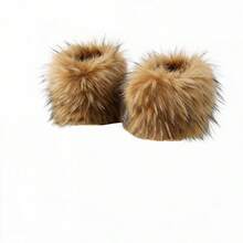 Faux Fur Cuffs For Boots, Short Boot Fur Covers, Boot Toppers For Women - Camel - View 7
