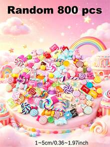 10/30/50/80/100/200/500pcs Multicolor Whimsical Faux Candy Resin Charms Set - Vibrant, Sweet Theme Decorations For DIY Crafts And Scrapbooking - DIY Candy - View 20