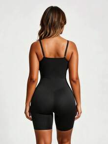 Runway Rest 2pcs/Set Women Seamless Shapewear Jumpsuit, Black, For Yoga, Daily Wear - Multicolor - View 2