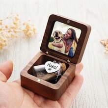MerexSync Personalized Engraved Pet Memory Box With Custom Picture Frame, Wood Pet Cremation Keepsake Urn, Mini Glass Bottle For Pet Ashes Fur Hair, Heart Paw Wing Charm Option, Loss Of Dog Cat Condolence Memorial Gift - Multicolor - View 10