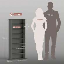 HOMCOM Racks à CD & DVD - Gris - Voir 6