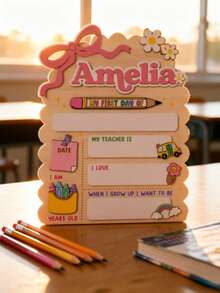 Personalized Name First Day And Last Day Of School Sign, Customized Wooden Back To School Milestone Board, Kindergarten Preschool Photo Prop, Student Commemorative Gift, School Year Memory Keepsake Board - C-opening School Commemorative Wooden Plaque - View 6