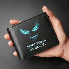 1pc Folded Wallet, Fashionable Teenager Wallet, Minimalist Card Holder, Large Capacity Short Wallet, Portable Wallet, Game Console Style, Colorblock Design, Black Colorway - Multicolor - View 7