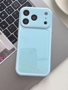 Y2K Cute Candy Color Phone Case Compatible With IPhone 17 Pro Max 17 Pro 16 14 13 Pro Max 14 15 16 Plus 17 Air Solid Color Camera Protection Back Cover - Blue - View 2