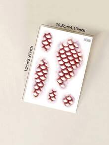 Halloween Realistic Fish Scale Pattern Halloween Cosplay Makeup DIY Party Gift Music Festival Tattoo Sticker Face Shoulder Neck Back Waterproof Tattoo Sticker 1pc/Pack - Multicolor - View 7