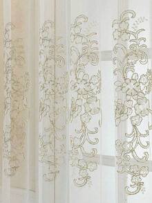 1pc Modern Nordic Embroidered White Sheer Curtain, Soft Decor For Children's Room And Nursery, Light-Filtering Sheer Curtain For Balcony, Living Room, Bedroom And Bay Window - Multicolor - View 8