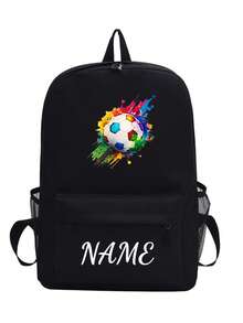 This Spacious And Lightweight Soccer Print Backpack Is Perfect For School, Work, And Leisure. It Features Adjustable Shoulder Straps And... - Multicolor - View 25
