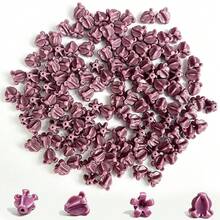100pcs Crown Flower Beads, 12mm Hawaiian Crown Flower Random Mixed Colors, Straight Hole Glossy Colorful Flower Beads, Resin And Synthetic Coral Pink - Multi-color - View 15