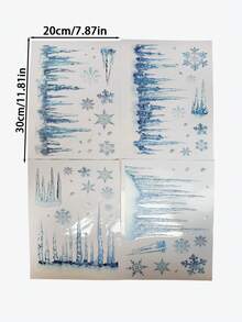 4pcs Christmas Icicle Window Sticker Decals, Includes Snowflake And Icicle Decals, Icicle Christmas Window Stickers, Winter Wonderland Background Decorative Stickers, Suitable For Christmas Home Decor,Shop Window Cling, Ideal Winter Decor Party Props - Ice Pick Style - View 7