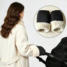 1 par de guantes impermeables para manillar de cochecito de bebé para exteriores, manoplas de invierno a prueba de viento, gruesas y anticongelantes, accesorios para cochecito - Multicolor - Ver 1