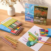 Pensil Warna Qili Macaron Morandi, Pensil Gambar Seni Berkualitas Tinggi Profesional, Mudah Digunakan dan Warna Cerah - Set - View 2