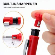 10pcs 2.8mm Metal Deep Hole Carpenter Pencils With Cap And Built-In Sharpener, Durable Marking Tool For Woodworking, Architects, Engineers, Construction Workers, Repairmen And DIY Enthusiasts, 3 Pencils + 3 Caps + 4 Boxes Of Lead - A - View 4