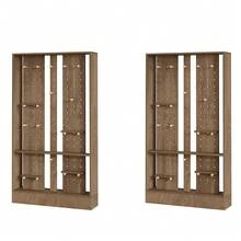 Tribesigns Minimalist Pegboard MDF Room Divider Partition, Freestanding Display Screen With Adjustable Storage Pegs & Shelves For Apartment Decor - Brown - View 10
