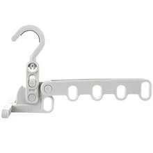 5pcs Multi-Hook Foldable Clothes Hanger, Adjustable, Heavy Duty, Space Saving For Balcony Drying, Closet Organizing, Laundry Room Use, Compact Portable Drying Solution, Durable Frame, Easy Fold, Crease-Resistant Hang, Ideal For Small Spaces, All-Season Home Essentials, Convenient Drying Rack Alternative, Fashionable Home Organizer, Perfect For Apartment Living, Quick-Dry Laundry Helper, Versatile Household Must-Have, Efficient Clothes Drying And Fresh Air Accessory, Flexible Hanger System For Flexible Wardrobe Needs - White - View 6