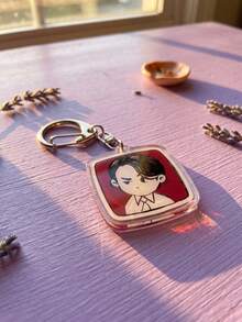 1 cái/7 cái móc khóa acrylic chibi quý ông văn phòng, nhiều biểu cảm hài hước, kính râm và thiết kế vest công sở, chất liệu trong suốt cao, khung vuông bo góc, in sắc nét với khóa D-shape tinh xảo, charm túi thời trang, phù hợp cho mùa tựu trường, quà tặng fan, bộ sưu tập tinh tế, dùng cho mọi mùa - Nhiều màu - Xem 12
