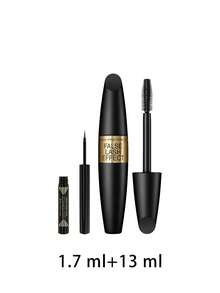 Max Factor [حزمة] آيلاينر سائل مطفي مقاوم للماء Masterpiece 02 فحم 1.7 مل + ماسكارا تأثير الرموش الاصطناعية 01 أسود 13 مل - 02 فحمي + 01 أسود - مشاهدة 2
