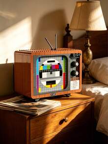 549pcs Vintage TV Building Block Model, Nostalgic Stress Relief Handmade, Retro Home Appliance Theme Stickers/Desktop Display Decoration, Suitable For Vintage Enthusiasts, Relaxing Daily Leisure Activity - Multicolor - View 7