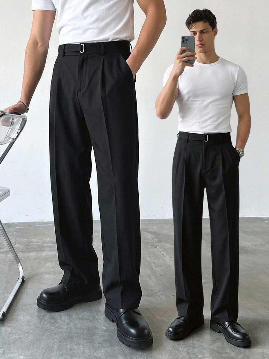 DAZY Men's Casual Slim Fit Dress Pants, Suitable For Spring And Autumn Outdoor And Daily Wear - Black - View 1
