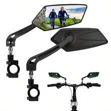 1 Pair Mountain Bike Rearview Mirror, Foldable High-Definition Flat Reflective Mirror, 360° Rotating Adjustable Tilt Angle, Elevated Design, With Installation Tools, Cycling Accessory - Multicolor - View 1