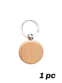 Custom 1/10/20pcs Wooden Keychain Round Key Ring Engraved Wooden Key Holder For Hotel Room Key Tags, Gifts, And Other Purposes - Multicolor - View 14