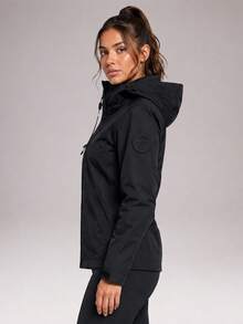 CZRLHYT 1pc Women's Hooded Zip-Up Outdoor Jacket With Pockets, Suitable For Various Outdoor Sports - Black - View 5