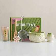 1 buah/7 buah Set Teh Matcha Mulut Teratai dengan Mangkuk Matcha, Pengocok, Saringan Teh, Cangkir, Sendok Teh, Kotak Hadiah Jepang, Kualitas Upacara. - MultiWarna - View 7