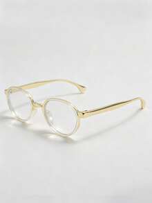 1 Pair Round Frame Children's Non-Prescription Glasses, Minimalist Suitable For Boys And Girls Party Holiday Travel Vacation Decoration, Daily Accessory Photography Prop - Multicolor - View 5