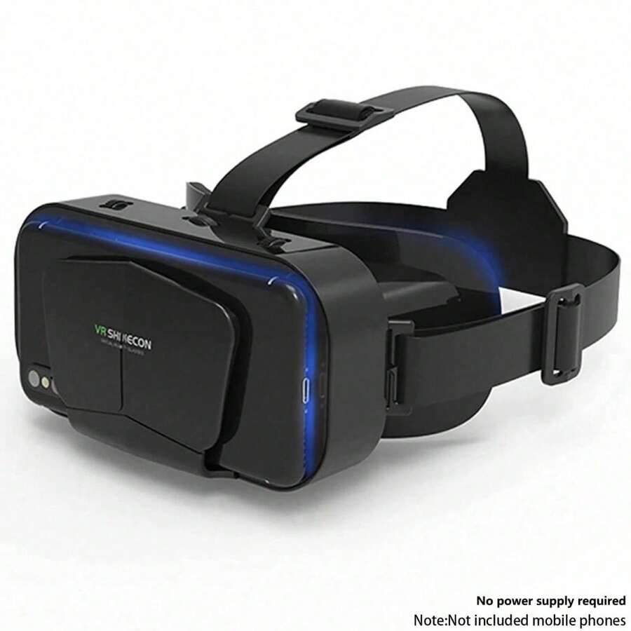 VR 虛擬實境頭戴式 3D 鏡片穿戴裝置，適用於電視、電影與電子遊戲，兼容 iOS 與 Android 系統，支持 4.5-7 吋螢幕