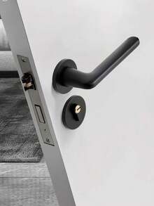 1 Set Split Metal Door Lock With Lock Body And Lock Cylinder Or 2 Handles, 3 Keys, Suitable For Bedroom, Room, Study Interior Door Installation, Easy Installation With Indoor Security - A - View 5