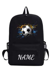 This Spacious And Lightweight Soccer Print Backpack Is Perfect For School, Work, And Leisure. It Features Adjustable Shoulder Straps And... - Multicolor - View 30