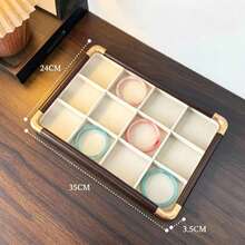 1pc Luxury Vintage Jewelry Tray, Multi-Compartment Design, Ring Earring Bracelet Beads Storage Tray, Stackable, Vanity Jewelry Display Organizer Box, Exquisite High-End Home Jewelry Organizer Tray - Multicolor - View 21
