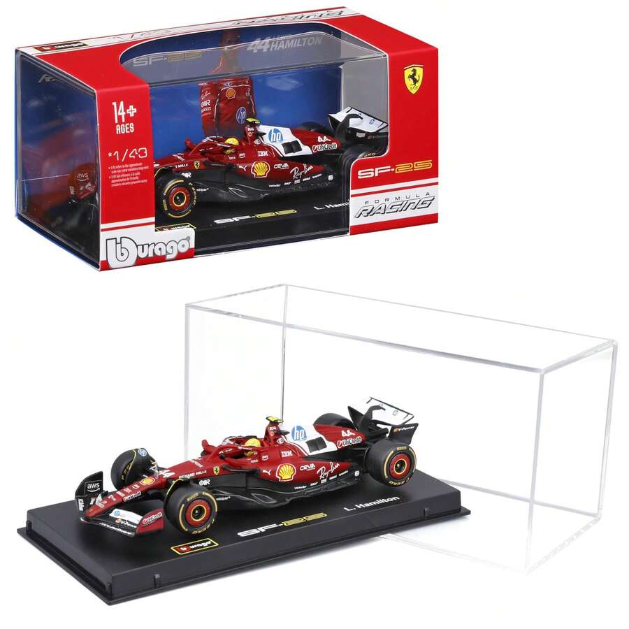 Burago 1/43 2025 Ferrari 賽季賽車 W_Helmet,Hamilton #44 - SF25 #44 Hamilton - 查看 1
