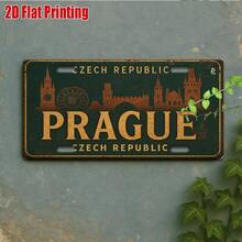 1pc Prague Gothic Cityscape Metal Sign | 2D Flat Print. For Decoration Only, Wall Hanging, Perfect For Cafes, Attic Studios, Reading Rooms, Poetry Bars, Gift For Romantics And Writers, (Random Style) - A - View 6