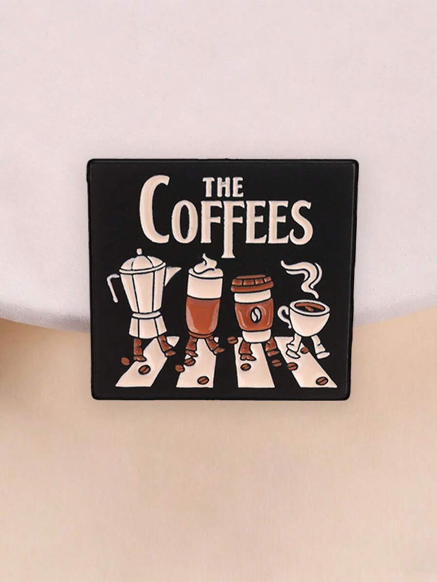 THE COFFEES 卡通行走咖啡壺琺瑯別針復古咖啡胸針咖啡愛好者裝飾徽章