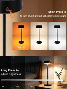 2/1pc Waterproof Cordless Table Lamp, Rechargeable Portable Outdoor LED Desk Lamp, Dimmable Warm Light Metal Mini Bedside Night Light For Patio Garden Pool Balcony Indoor Home Decor - Rechargeable Desk Lamp - View 9