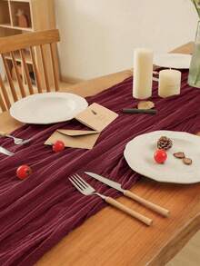 2/5/10pcs Taplak Meja Katun Tebal Warna Burgundy - Gaya Bohemian Vintage Country, Sempurna untuk Pernikahan, Pesta Lajang, dan Pesta Ulang Tahun - Burgundy - View 7