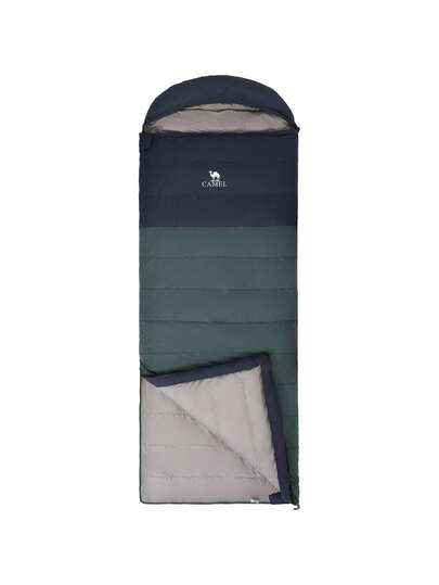 CAMEL CROWN Saco de dormir portátil para viajes al aire libre, engrosado y cálido para otoño e invierno, para una persona, se puede unir para formar un saco de dormir doble para uso en interiores y camping