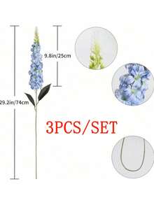 3/6Pcs Artificial Long Stem Hyacinth Fake Flowers, Suitable For Bedroom, Kitchen Decoration, DIY Flower Garlands, Autumn Decoration, Indoor/Outdoor Decoration,Table Decorations,Wedding Decor,Artificial Plants,Back-To-School Gift,Gifts For Women - Light Blue - View 10