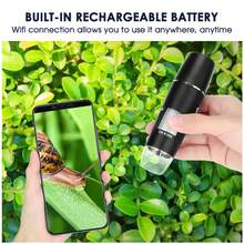 W05A Portable WiFi Digital Microscope 1000x – Industrial Microscope Camera With HD Lens, Wireless Handheld Magnifier For PCB, Coin, Jewelry, Skin, Solder Inspection And Repair, Compatible With IPhone, Android, PC, Adjustable LED Light - Black - View 5
