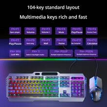 AOC KM410 Gaming Wired Keyboard & Mouse Combo RGB Lighting Mechanical Feel 104 Keys Office Computer Keyboard Set Ergonomic Design - View 10