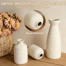 Set di 3 vasi moderni in ceramica, vaso decorativo minimalista in stile nordico boho, elegante vaso da fiori da tavolo per soggiorno, sala da pranzo, matrimoni e decorazione d'interni - 3pz - Visualizzare 6
