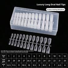 240/504Pcs Matte Long Almond False Nails, Full Cover Oval Press On Nails, Reusable Salon Nail Tips Wholesale - Multicolor - View 6