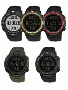 SANDA. SANDA Single Display Digital Watch For Men, Fashion Student Wristwatch With Luminous & Waterproof Function - one-size - View 7