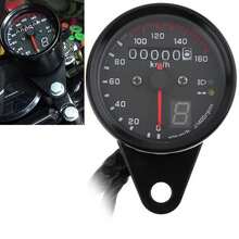 Motorcycle Speedometer With Gear Indicator – LED Backlit. Universal 12V Motorcycle Digital Instrument Panel With Speed, RPM, Gear Position, And Turn Signal Indicators For Cafe Racer, Cruiser, Scooter, And Dirt Bike. - A - View 9