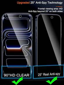 6in1, 3pcs Anti-Peeping Tempered Glass Screen Protector + 3pcs Camera Lens Protector, 9H High Hardness Full Coverage Adhesive Screen Glass, Fearless Of Bumps And Drops, Auto-Adsorption Technology For Tighter Fit, Rounded Edge Dust-Proof Design To Block Dust Interference, Compatible With IPhone 17 Pro Max/17 Pro/17Air/17e/17/16 Pro Max/16 Pro/16 Plus/16/15 Pro Max/15 Pro/15 Plus/15/14/13/12/11 And Other Models. - Black - View 5