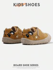 1 Pair Infant Toddler Panda Print Closed-Toe Hook & Loop Flat Casual Sneakers For Daily Wear And Outings [Select By Actual Cm Inner Length] - Yellow - View 4