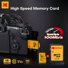 Kodak 高速 U3 Micro TF 32GB/64GB/128GB/256GB：流暢 4K 影片錄製，附 SD 卡轉接卡；多功能 UHS-I 標準 SD 卡，適用於各種容量與場景 - 查看 8
