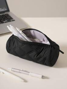 Quilted Diamond Pattern Handheld Lunch Bag, Skin-Friendly Texture, New Fashion Large Capacity Insulated Lunch Bag, Portable Handbag, Women's Multi-Functional Lunch Bag, Suitable For Office Meal, Commuting, Daily Insulation, Lunch Bag & Pencil Case Set - Multicolor - View 12