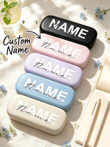 Customized Name Glasses Case, Personalized Hard Shell Glasses Case, Women's Customized Hard Shell Glasses Case, Customizable Birthday Gift, Customizable Protective Glasses Case, Valentine's Day Gift, Decoration, Minimalist Modern Appearance, Unisex, Friends - Multicolor - View 3